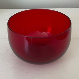 Clear Red Glass Candy Dish